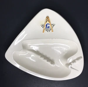 Masonic Ashtray Ceramic Art Center Handmade Large 11" x 10" x 1.5" Vtg - Picture 1 of 11
