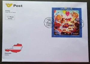 [SJ] Austria Comic Birthday Party 2017 Cake Food Dog (FDC) *puzzle *odd shape - Picture 1 of 6
