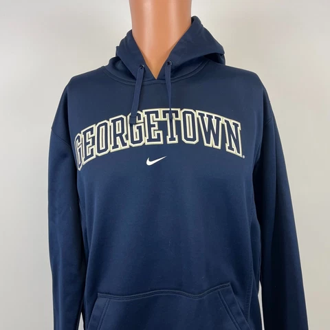 Nike Georgetown Hoys Therma Fit Hoodie Sweatshirt NCAA College Blue Size M Cover