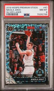 Nikola Jokic 2019 Panini Hoops Premium Stock Silver Laser Card #47 Graded PSA 8 - Picture 1 of 1