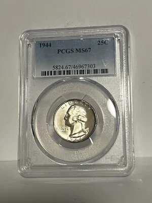 1944 25C PCGS MS 67 1944 WASHINGTON QUARTER - Image 1 of 2