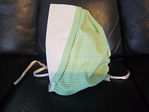 Seebo's Green White Baby Bonnet Aida Cross Stitch Vintage New Ready For Project - Imagen 1 de 4