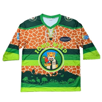 Iowa Wild Youth XL Crash Promo Kids Jersey Minnesota Minor League Hockey Team 🏒 - Imagem 1 de 4
