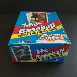 1992 Topps Baseball Trading Cards Factory Sealed Wax Box - 36 Sealed Wax Packs - Picture 1 of 6