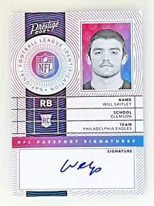 2024 Panini Prestige Will Shipley NFL Passaporto Firme Auto #NPS-WSY, Eagles - Foto 1 di 2