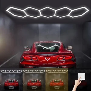LED Hexagon Garage Light with 3 Color Temperatures Honeycomb Light for Home Gym - Picture 1 of 8