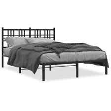 Bedframe met hoofdbord metaal zwart 140x190 cm vidaXL