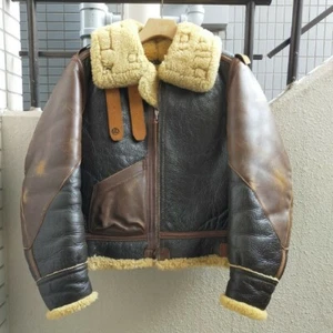 The Real McCoy's B-3 Great War Model Flight Mouton Leather Jacket Brown Size 34 - Picture 1 of 7