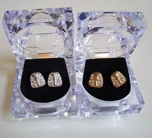 Herren Silber & Gold Finish Steine ÄGYPTISCHE Mode Freizeit Ohrring mit Box - Bild 1 von 5