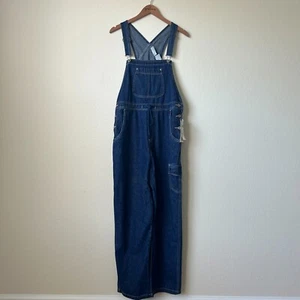 NWT Bill Blass Overalls Womens Large Stone Blue Denim Vintage Chore Farmcore L - Picture 1 of 12