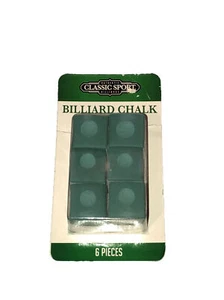 6 pack - Eastpoint Pool Cue Stick / Billiard Green Chalk Squares Pre Hollowed - Picture 1 of 2