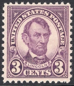 #635 XF MNH OG-3¢ ABRAHAM LINLINCOLN PERF 10.5 X 11-Gran centrado (REM #635-D) - Imagen 1 de 2