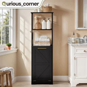 Tilt-out Laundry Hampers Bathroom Cabinet Storage Organizer w/ Removable Basket - Picture 1 of 10