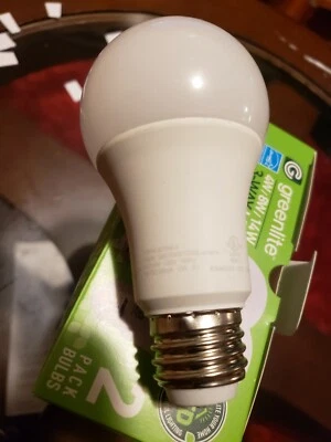  Greenlite A19  3 Way Light Bulbs 40/60/100 Watt LED 3000K. 2 PK. - Image 1 of 3