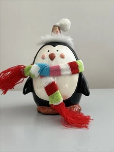 Pier One Glass Blown Joyful Christmas Penguin 6 Inch Rare Vintage - Picture 1 of 4