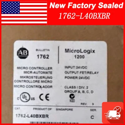 NEW PLC 1762-L40BXBR SER C MicroLogix 1200 40 Point Controller AB 1762L40BXBR - Image 1 of 4