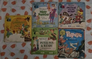 Lot of 5 Early Read Along Book & Record Walt Disney's Mary Poppins,Popeye,Peter - Picture 1 of 11