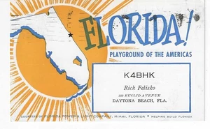 QSL 1960 Daytona Beach Florida Funkkarte - Bild 1 von 1
