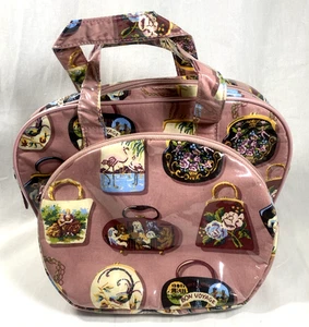 Nick & Nora set borsa cosmetica in vinile da viaggio rosa 9" tasca con zip e borsa 11" - Foto 1 di 20