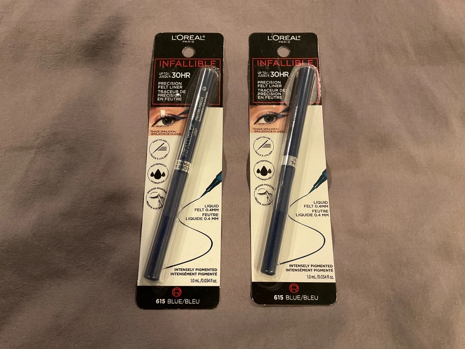 2 Brand New Loreal L’Oréal Infallible Precision Felt Liner 615 Blue Eyeliner - Image 1 of 1