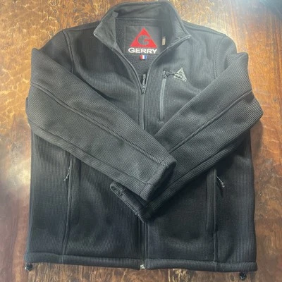 Gerry Fleece Lined Rib Knit Full Zip Black Men's Jacket Size Large 1047676 - Image 1 of 4