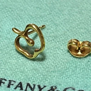 Tiffany & Co. Women's Apple Stud Earrings 750 Yellow Gold Elsa Peretti Used - Picture 1 of 5