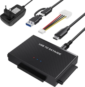 IDE USB Adapter, USB 3.0 Festplatten Adapter Mit 12V 2A Netzteil Für 2,5 Und 3,5 - Bild 1 von 12