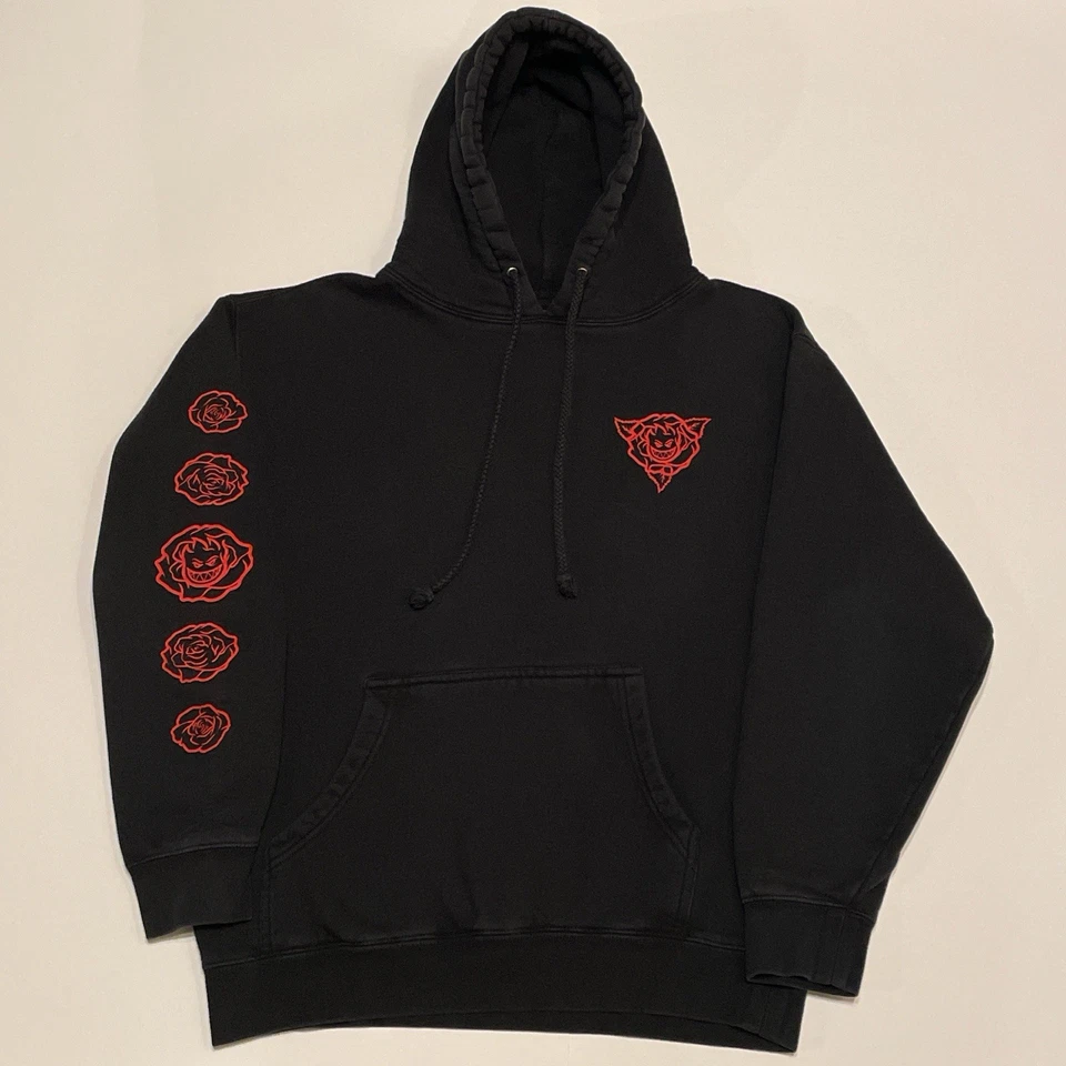 PULÔVER COM CAPUZ SPITFIRE & ROSES DESBOTADO (MÉDIO) - Imagem 1 de 4