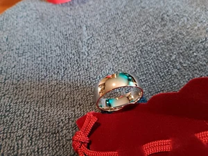 High polish Sterling Silver band Ring 8mm width size 13 NEW - Picture 1 of 15