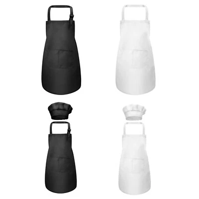 Mens Womens Chef Kitchen With Hat Set Apron Dessert Workwear Hotel Costume Cafe - Image 1 of 3