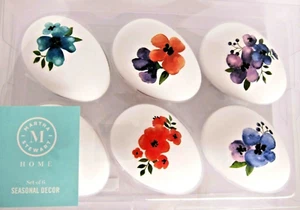 6x Martha Stewart Easter Eggs Basket Filler Mantel Scatter Decor Floral Print - Picture 1 of 3