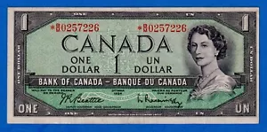 Canada $1 1954 BC-37bA-i / P-75b QE REPLACEMENT NOTE (Circulated) *B/M 0257226 - Picture 1 of 3