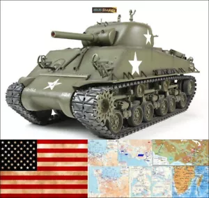 Tamiya / RC US Panzer Sherman M4 Full Option + US Flagge-Stoff + 6Karten in 1:16 - Bild 1 von 10