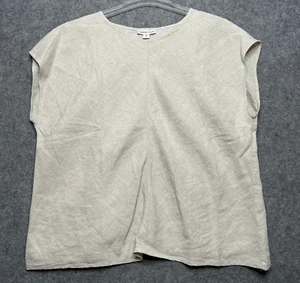 Coldwater Creek Shirt Womens 2X Flax Ivory All Linen Beachy Boho Lagenlook Light - Picture 1 of 15