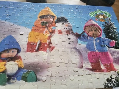 1984 Cabbage Patch Kids 100 Piece Puzzle Snow Day Milton Bradley VINTAGE - Image 1 of 4
