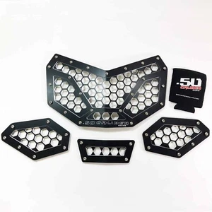 4 Piece CAN-AM X3 Custom CNC Machined Billet Aluminum Grille Insert USA BLACK - Picture 1 of 8