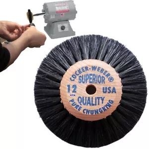 Wood Hub Rotary Wheel Bristle Brush #12 Cleaning Deburring Polishing & Finishing - Picture 1 of 8