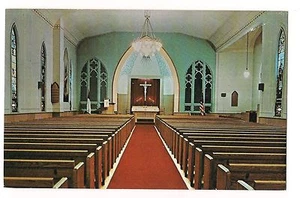 INTERIOR View ZION LUTHERAN CHURCH Columbus WISCONSIN Postcard WI - Picture 1 of 2