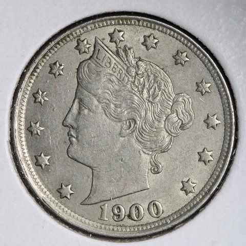 1900 Liberty V Nickel CHOICE AU+ E141 IHN Cover