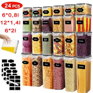 24 set Vorratsdosen Aufbewahrungsbox Küche Luftdicht Behälter Ceralienspender - Bild 1 von 17