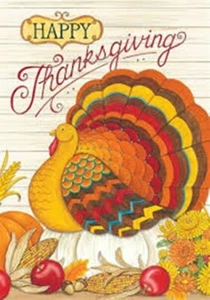 Kürbis Truthahn, Happy Thanksgiving, Gartenflagge 12""x18"", maßgeschneidertes Dekor 2-seitig - Bild 1 von 1