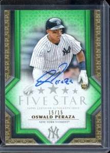 2023 Topps Five Star Autographs Green #FSAOP Oswald Peraza 15/15 - Picture 1 of 2