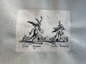 JACQUES CALLOT (1592-1635) Balli di Sfessania " CHICO SGARRA/ COLLO FRANCISCO" - Imagen 1 de 4