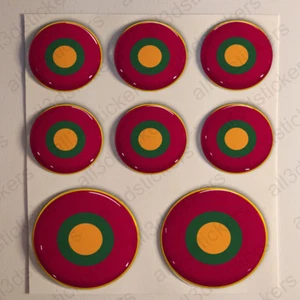 Sri Lanka Stickers Cockade 3D Roundel Resin Domed Adhesive Air Force Sticker - Picture 1 of 1