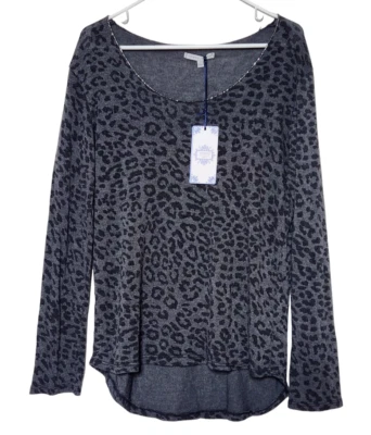 Tempo Paris Mujer S/M Tejido Más Suave Estampado Animal Top Leopardo Camisa Manga Larga Foto 1 de 4