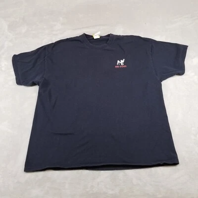 Винтажная мужская рубашка с большими собаками размер XL синий пожарный собака короткий рукав экипаж - Изображение 1 из 4