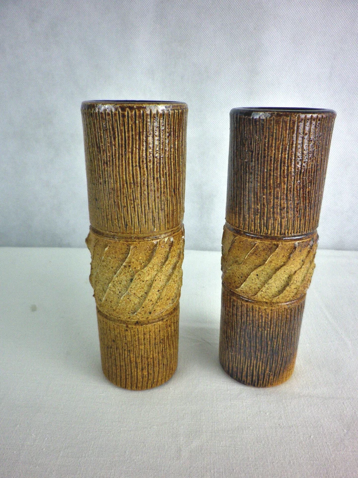 Vase Tonvase schmal Braun 15 cm 2 Stück W1599 - Bild 1 von 1