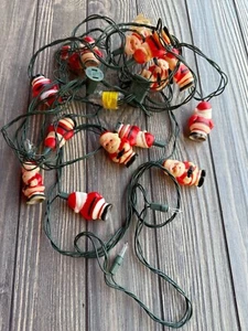 Vintage GE Santa Claus String Lights 10 Count Green Wire Christmas Decoration - Picture 1 of 6