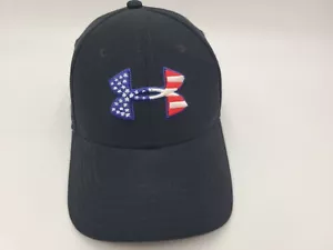 Under Armour American Flag Logo Flex Fitted S-M Hat Cap USA Dad Men Women Black - Picture 1 of 11
