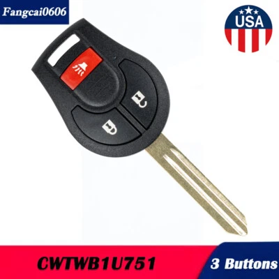 Replacement For 2003-2006 Infiniti G35 / Nissan 350Z Murano Key Fob Remote 3BTNS Foto 1 de 4
